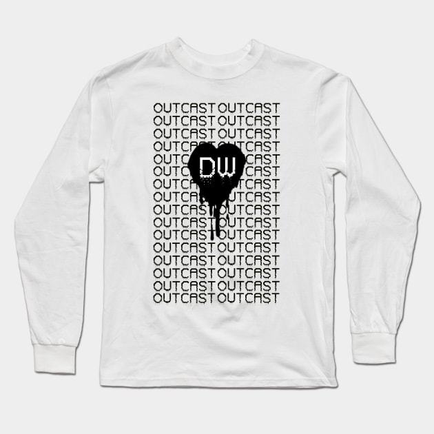 Outcast Matrix Black Logo Long Sleeve T-Shirt by adorkabledustinwood